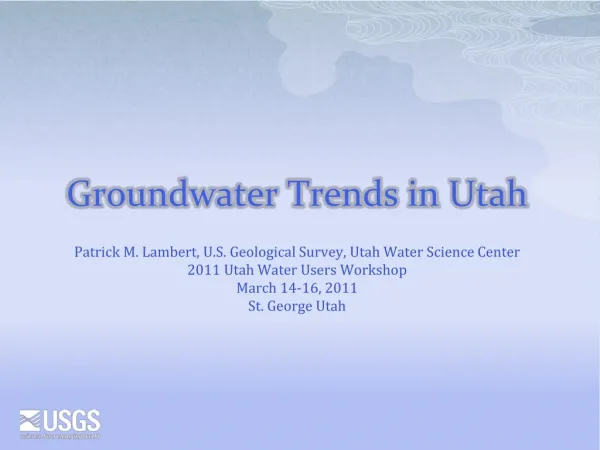 Groundwater Trends in Utah