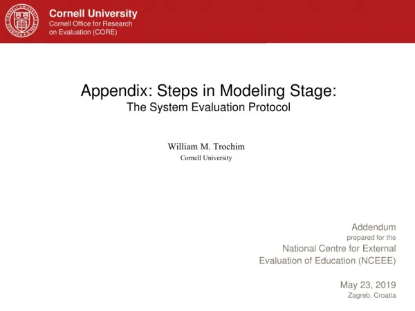 Appendix: Steps in Modeling Stage: The System Evaluation Protocol