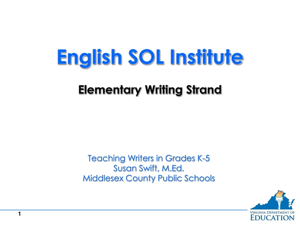 english sol institute elementary writing strand