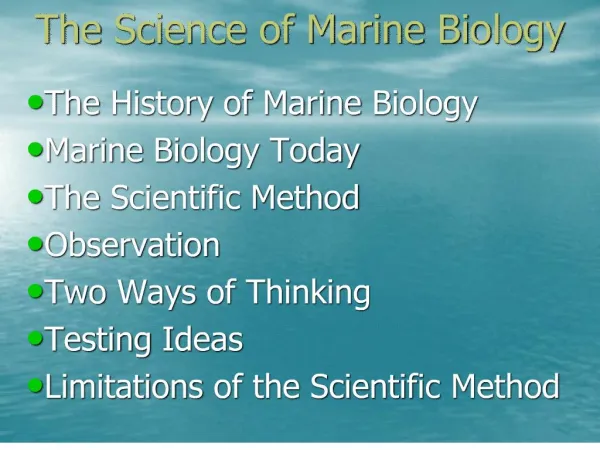 the science of marine biology