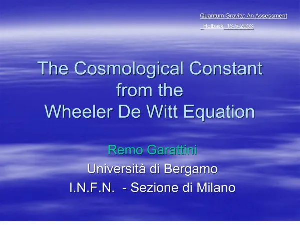 the cosmological constant from the wheeler de witt equation