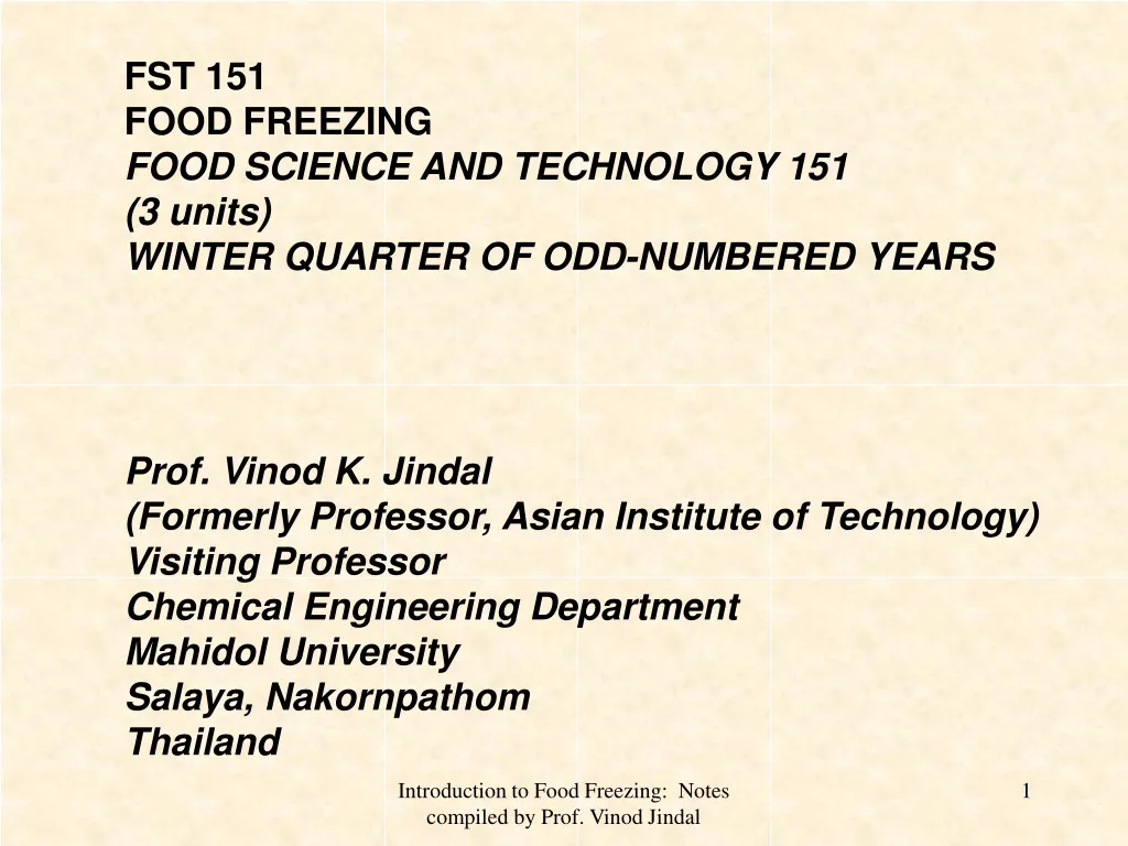 fst 151 food freezing food science and technology