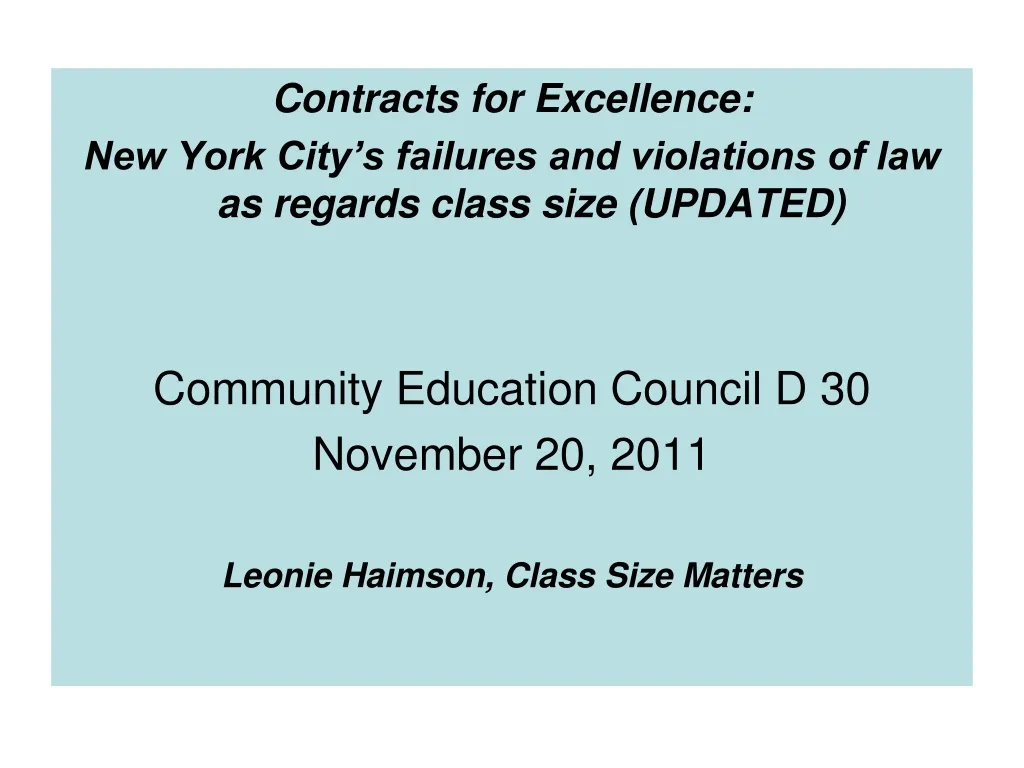contracts for excellence new york city s failures