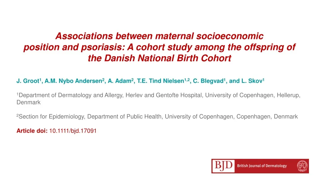 associations between maternal socioeconomic