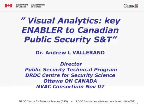visual analytics: key enabler to canadian public security st