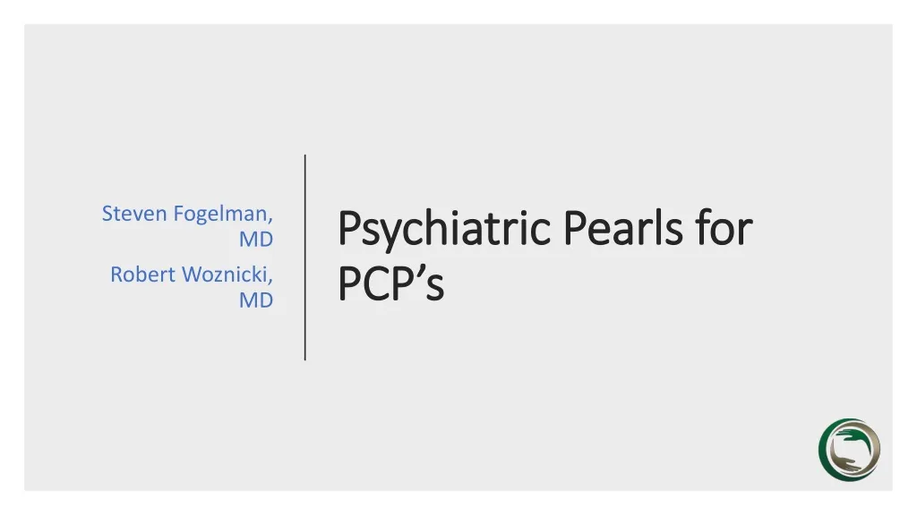 psychiatric pearls for pcp s