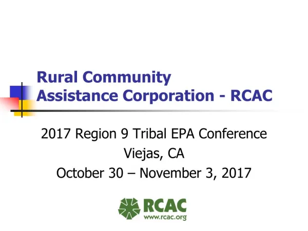 Rural Community Assistance Corporation - RCAC