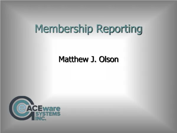 Membership Reporting