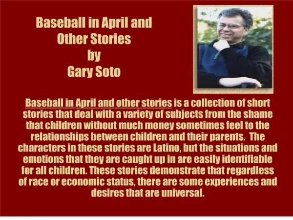 baseball in april and other stories by gary soto