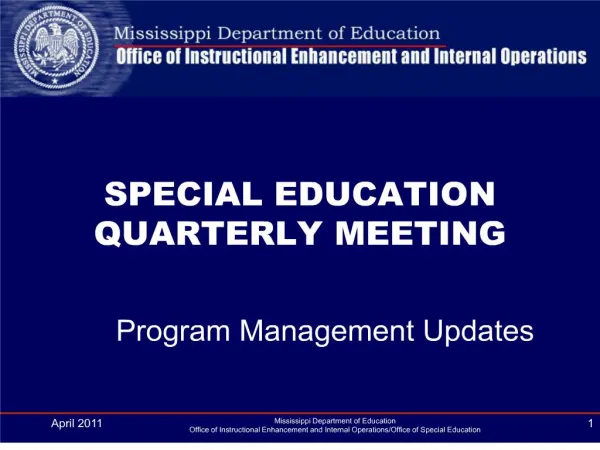 special education quarterly meeting