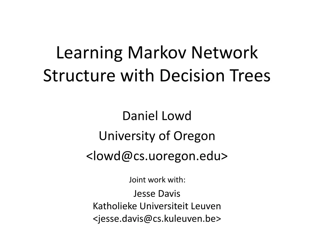 learning markov network structure with decision trees