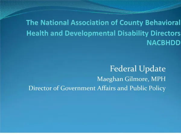 the national association of county behavioral health and developmental disability directors nacbhdd