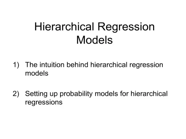 hierarchical regression models