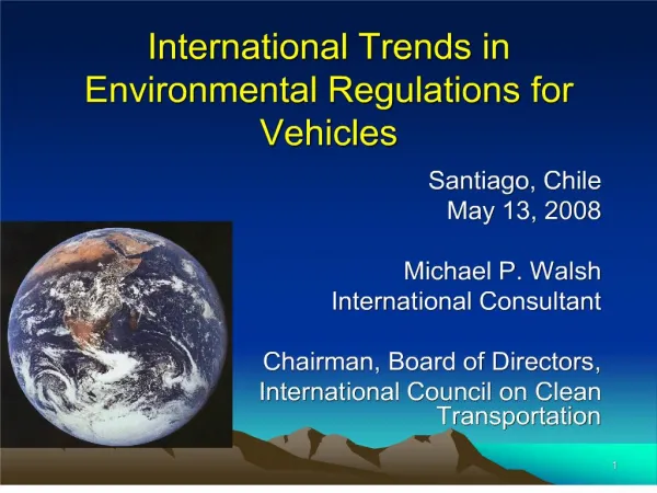 international trends in environmental regulations for vehicles