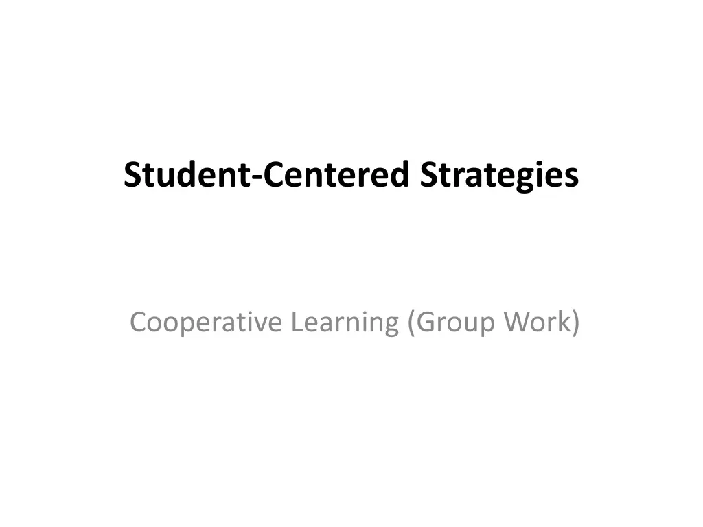 student centered strategies