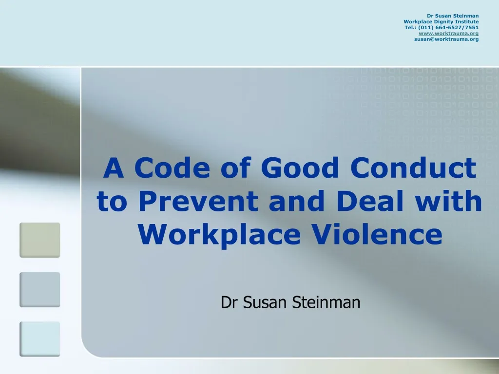 a code of good conduct to prevent and deal with