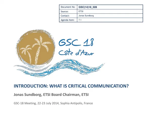 Introduction: What is critical communication?