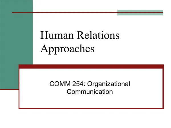 human relations approaches