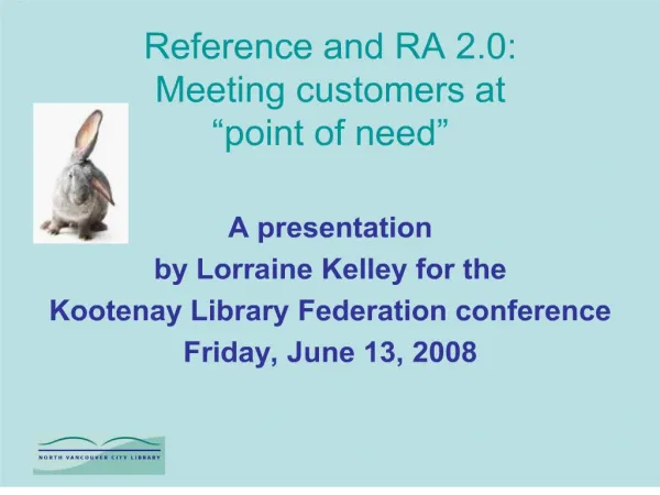 reference and ra 2.0: meeting customers at point of need