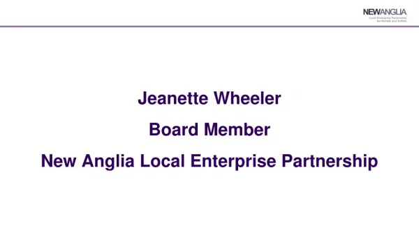 Jeanette Wheeler Board Member New Anglia Local Enterprise Partnership