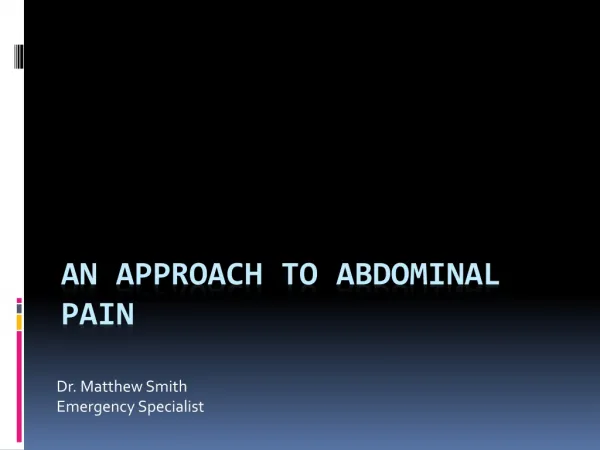 An approach to abdominal pain
