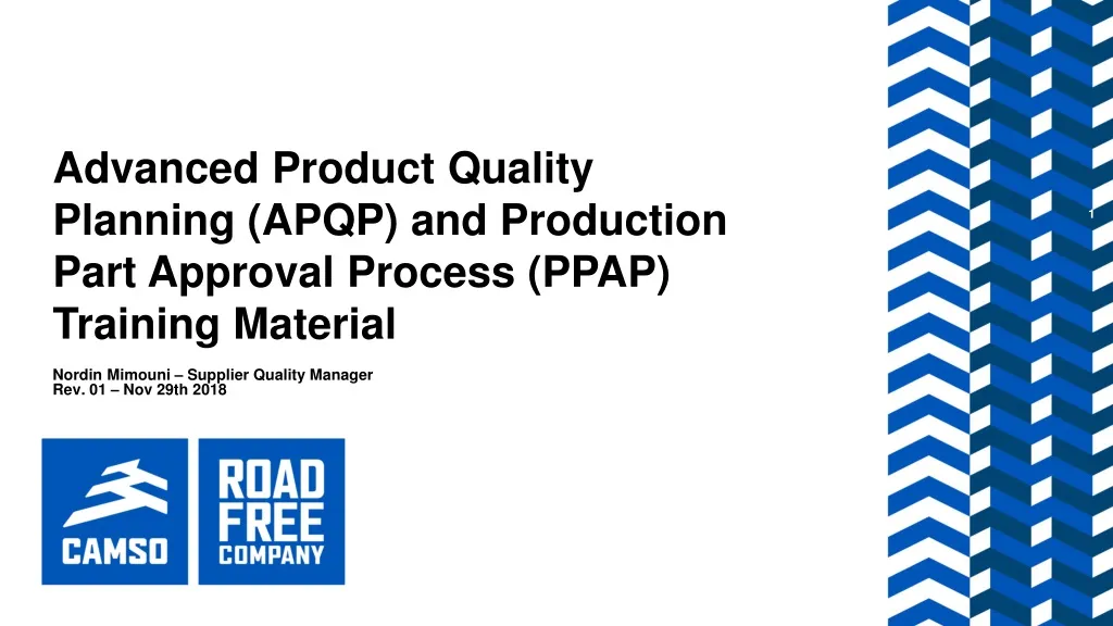 advanced product quality planning apqp and production part approval process ppap training material