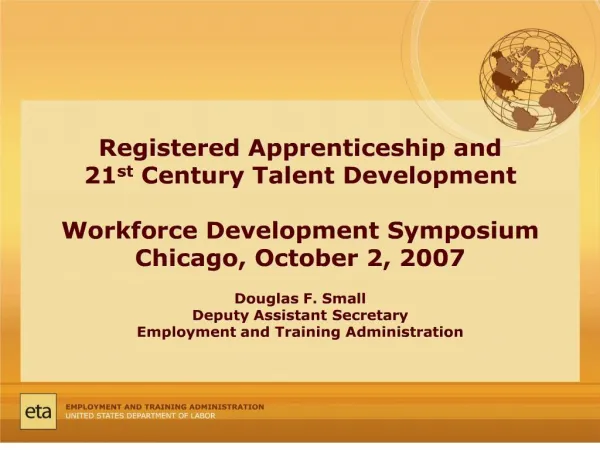 registered apprenticeship and 21st century talent development workforce development symposium chicago, october 2, 200