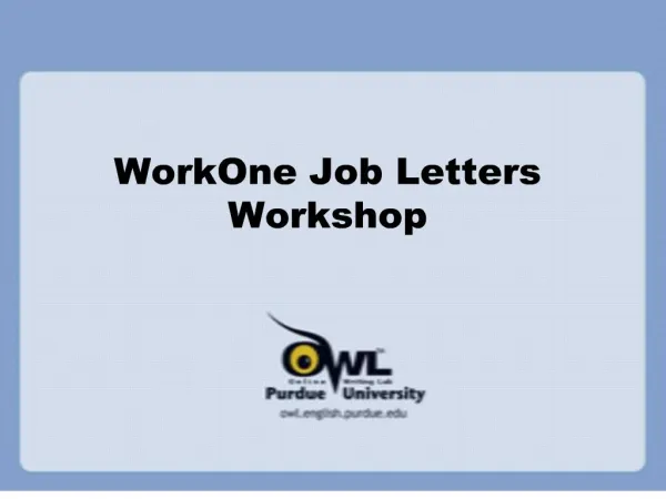 workone job letters workshop