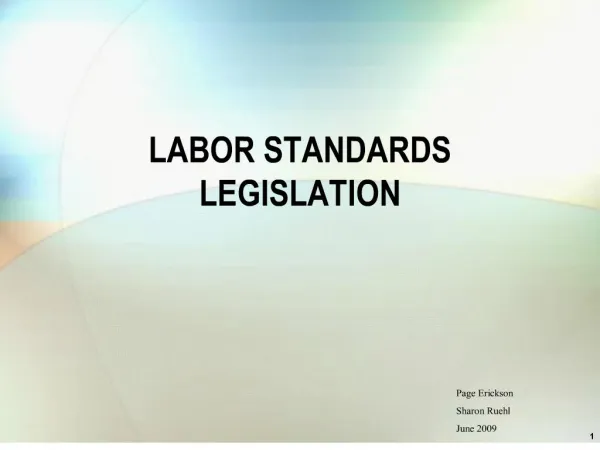 labor standards legislation