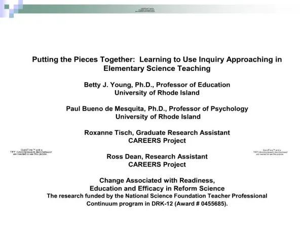 putting the pieces together: learning to use inquiry approaching ...