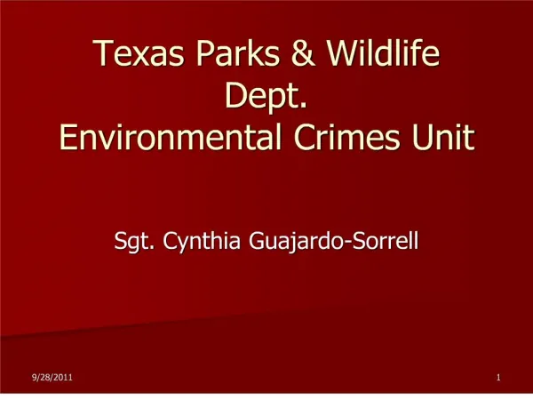 texas parks wildlife dept. environmental crimes unit