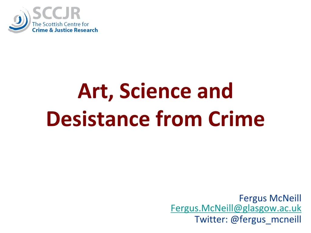 art science and desistance from crime