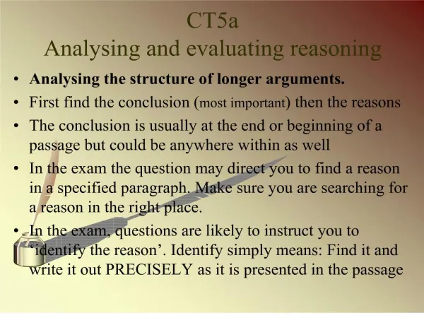 ct5a analysing and evaluating reasoning