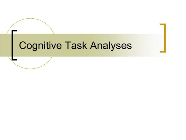 cognitive task analyses
