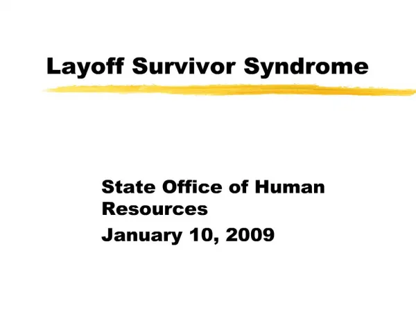 layoff survivor syndrome