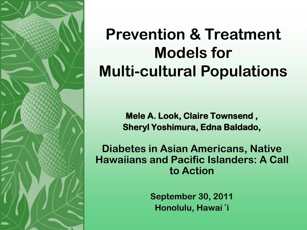 prevention treatment models for multi cultural
