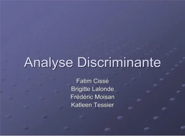 analyse discriminante