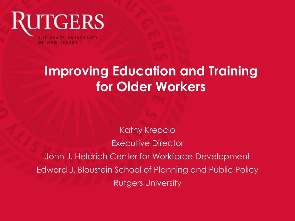 improving education and training for older workers