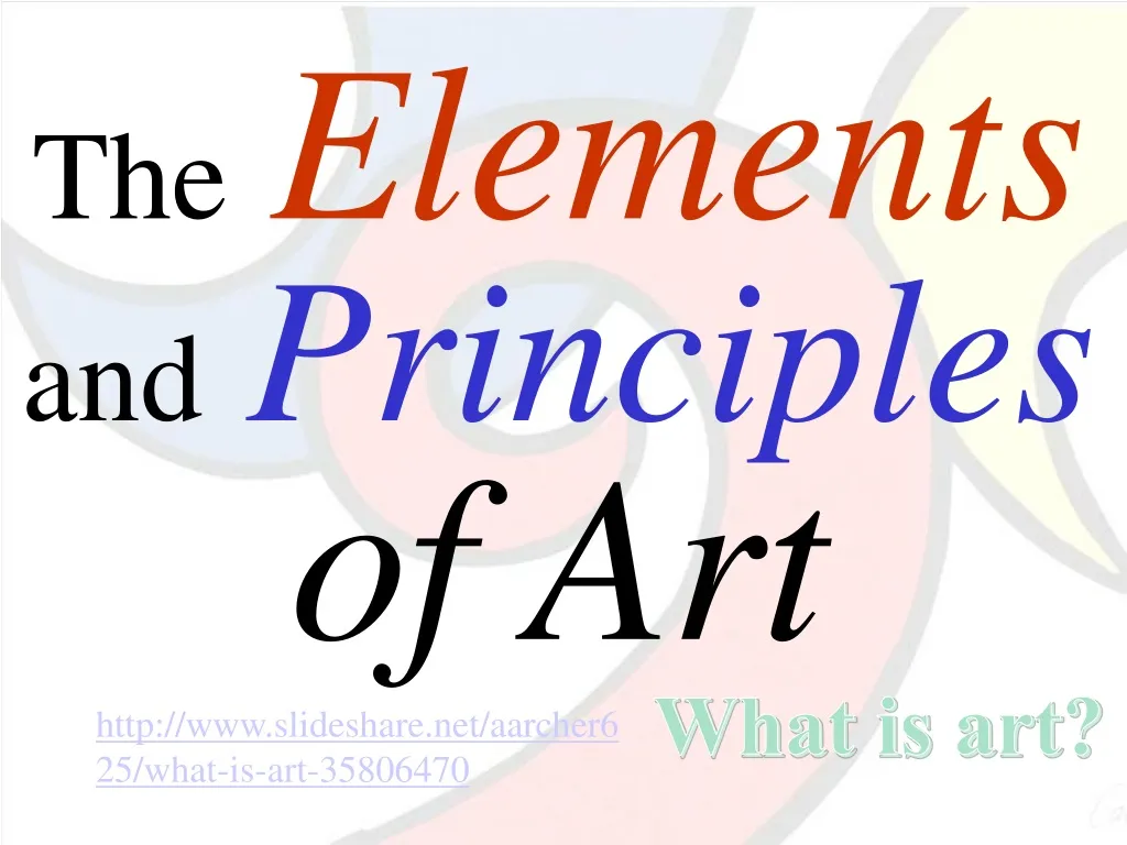 the elements and principles of art