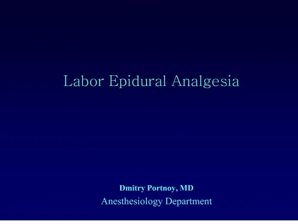 labor epidural analgesia