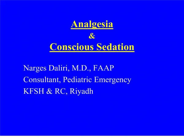 analgesia conscious sedation