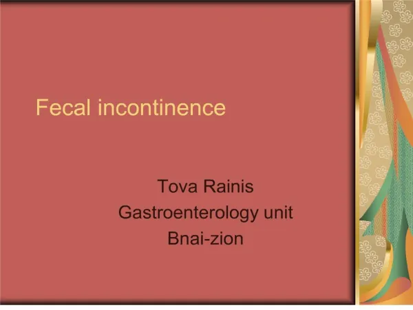 fecal incontinence