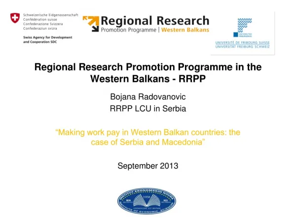 Regional Research Promotion Programme in the Western Balkans - RRPP