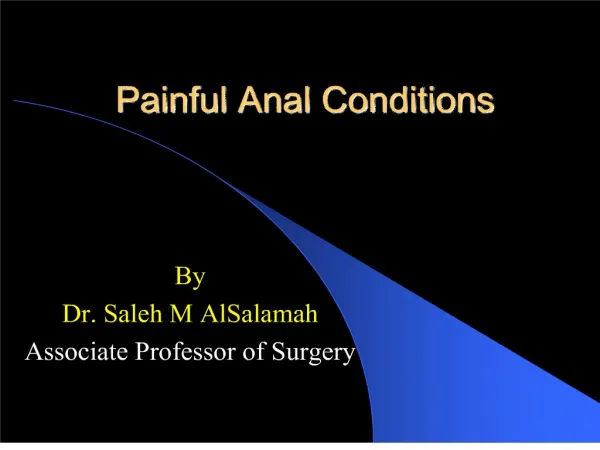 painful anal conditions