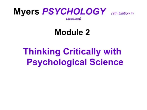 myers psychology 9th edition in modules