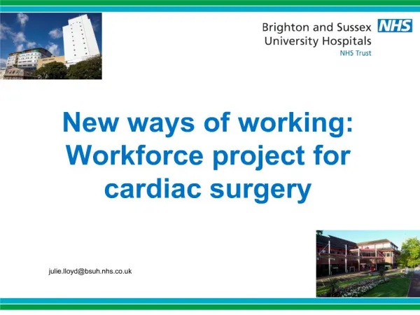 new ways of working: workforce project for cardiac surgery