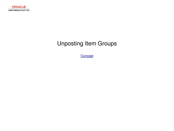 Unposting Item Groups Concept