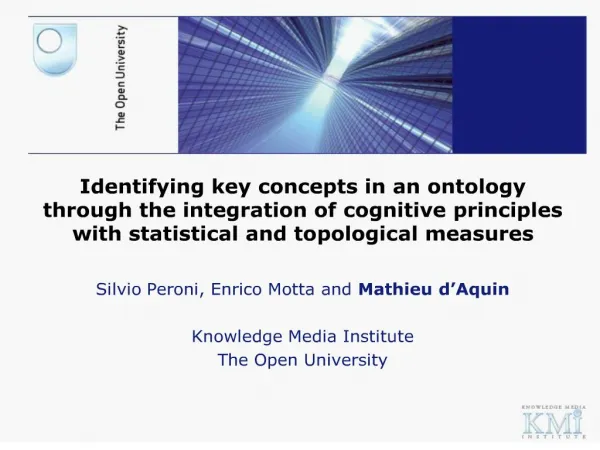 identifying key concepts in an ontology through the integration of cognitive principles with statistical and topological