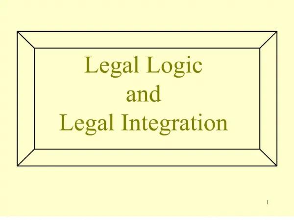 legal logic and legal integration