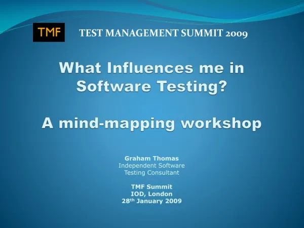 What Influences me in Software Testing? A mind-mapping workshop